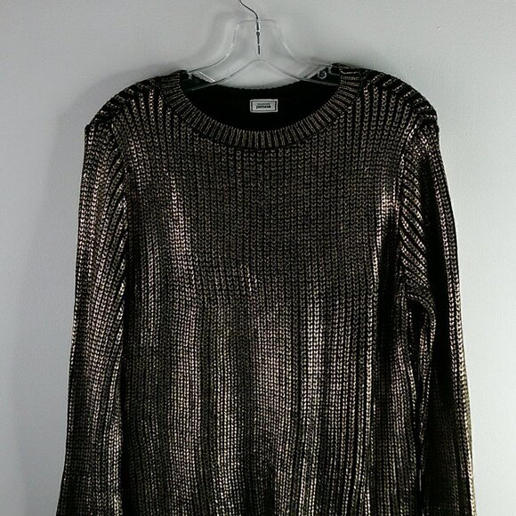 Collection Pimkie - Crew Neck, Long Sleeve, Bright Gold/Black Sweater - Small - Picture 2 of 6